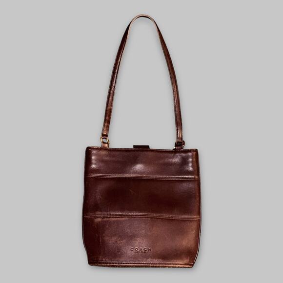 Vintage Coach Brown Leather Shoulder Bag - Picture 1 of 7